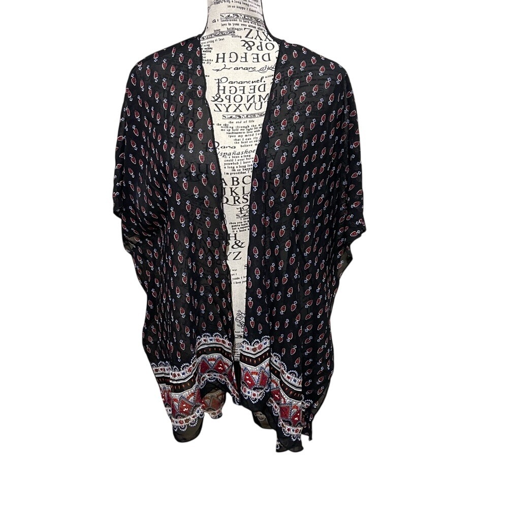 Live 4‎ Truth Black Kimono with Red and White Accents
